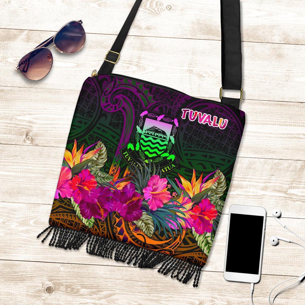 Tuvalu Crossbody Boho Handbag - Summer Hibiscus - Polynesian Pride