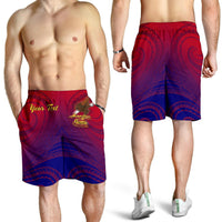 American Samoa Polynesian Custom Personalised Personalized Men's Shorts - Bald Eagle (Blue - Red) - Polynesian Pride