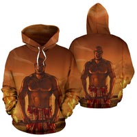 Samoan Hoodie Samoa Warrior Fire Unisex Brown - Polynesian Pride