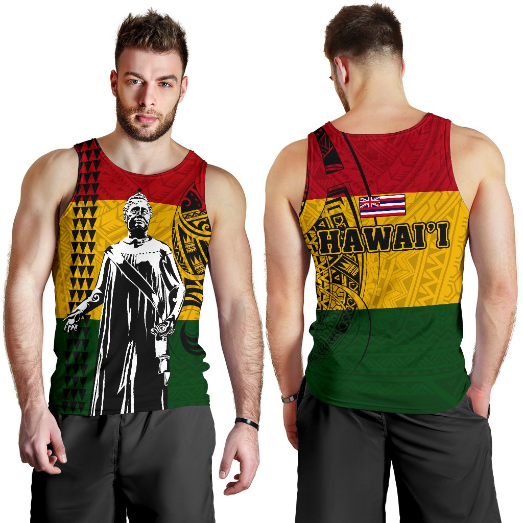 Hawaii Kanaka Flag Polynesian Queen Lili'uokalani Men's Tank Top Red - Polynesian Pride