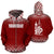 New Caledonia Custom All Over Zip up Hoodie Fog Red Unisex Red - Polynesian Pride