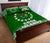 Cook Islands Quilt Bed Set - Cook Islands Flag Coat Of Arms Polynesian Tattoo Green Fog Style - Polynesian Pride