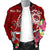 FSM Custom Personalised Men's Bomber Jacket - Turtle Plumeria (Red) - Polynesian Pride