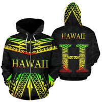 Hawaii Polynesia All Over Zip Hoodie Unisex Reggae - Polynesian Pride