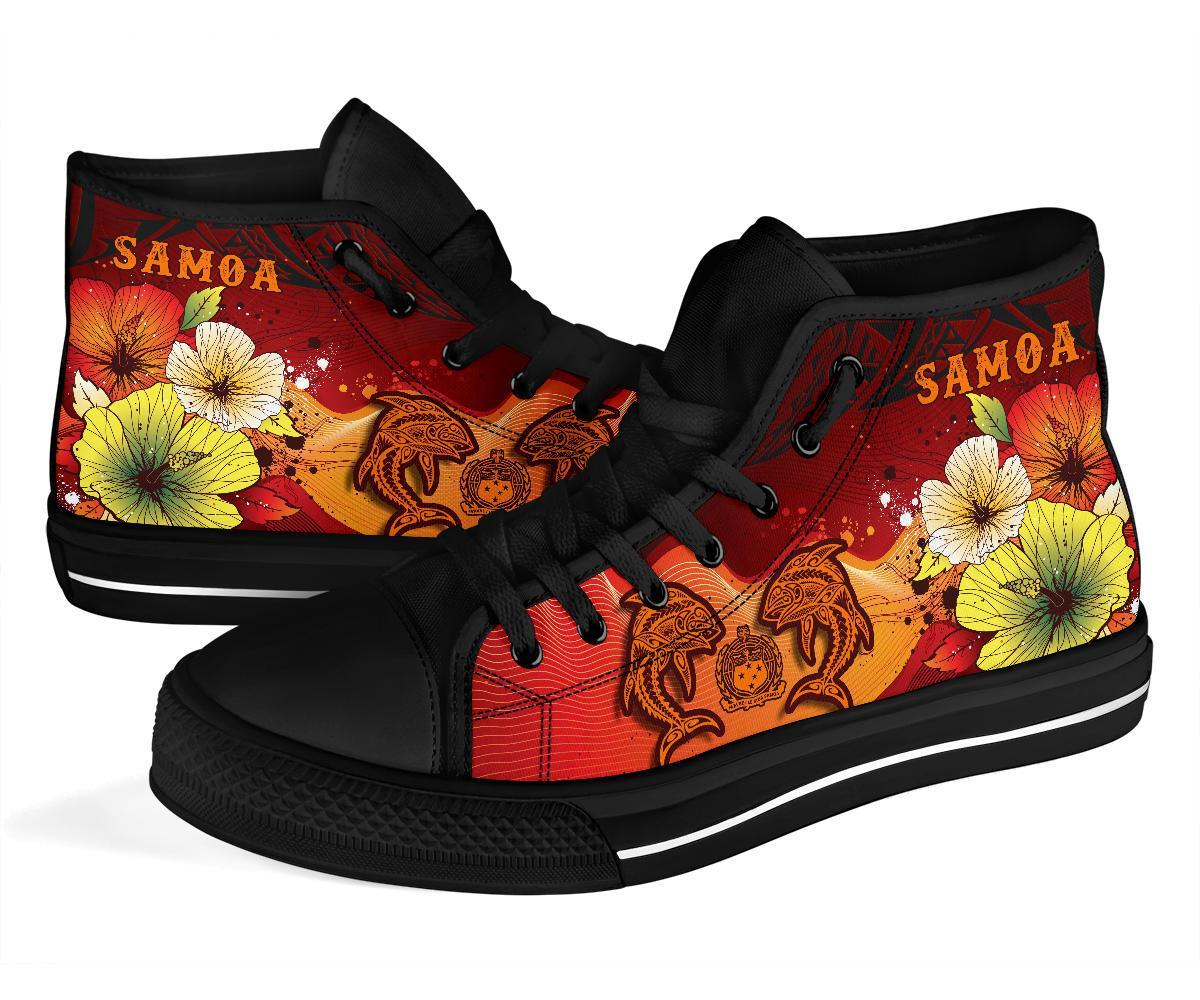 Samoa High Top Shoes - Tribal Tuna Fish - Polynesian Pride