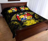 Tonga Polynesian Quilt Bed Set Hibiscus Yellow - Polynesian Pride