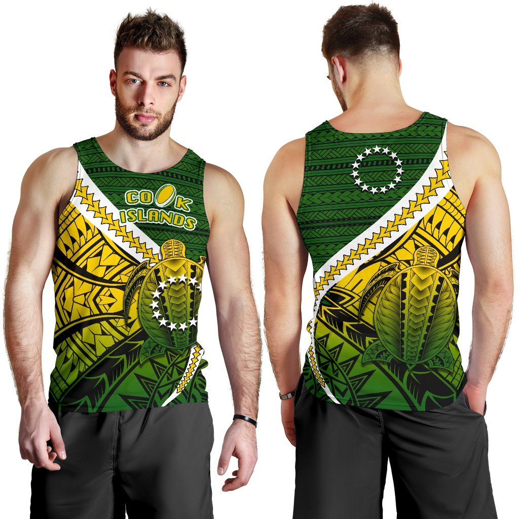 Combo Men Tank Top and Men Short Cook Islands Style Turtle Rugby - Polynesian Pride
