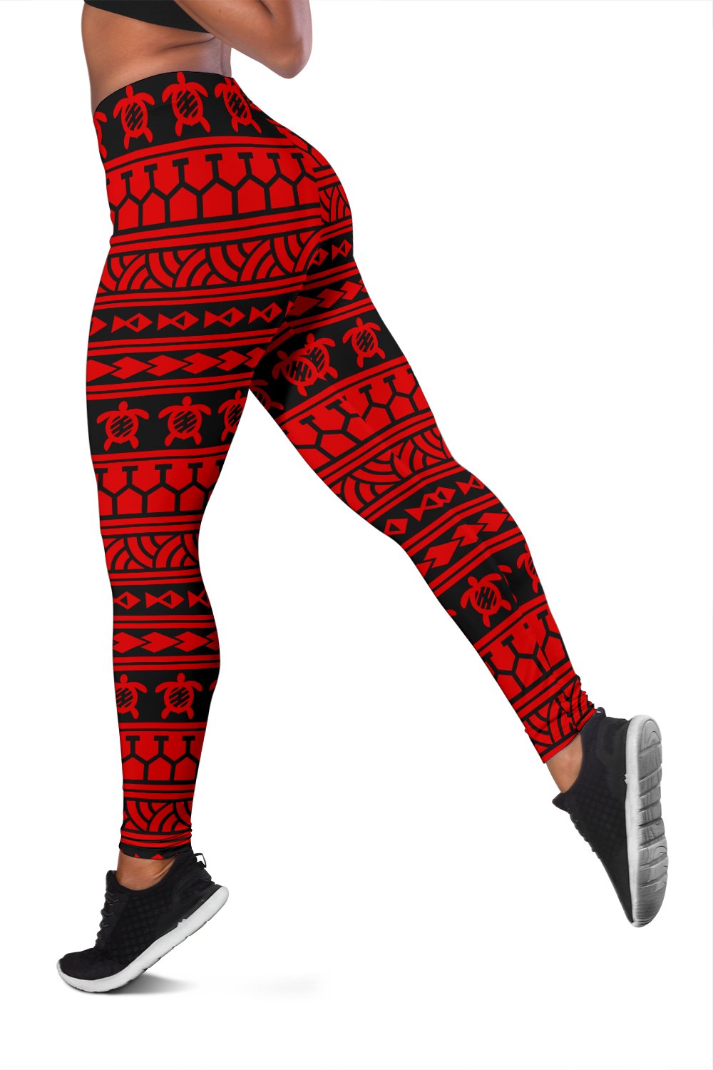 Polynesian Tattoo Tribal Red Hawaii Women's Leggings AH - Polynesian Pride