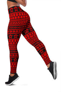 Polynesian Tattoo Tribal Red Hawaii Women's Leggings AH - Polynesian Pride