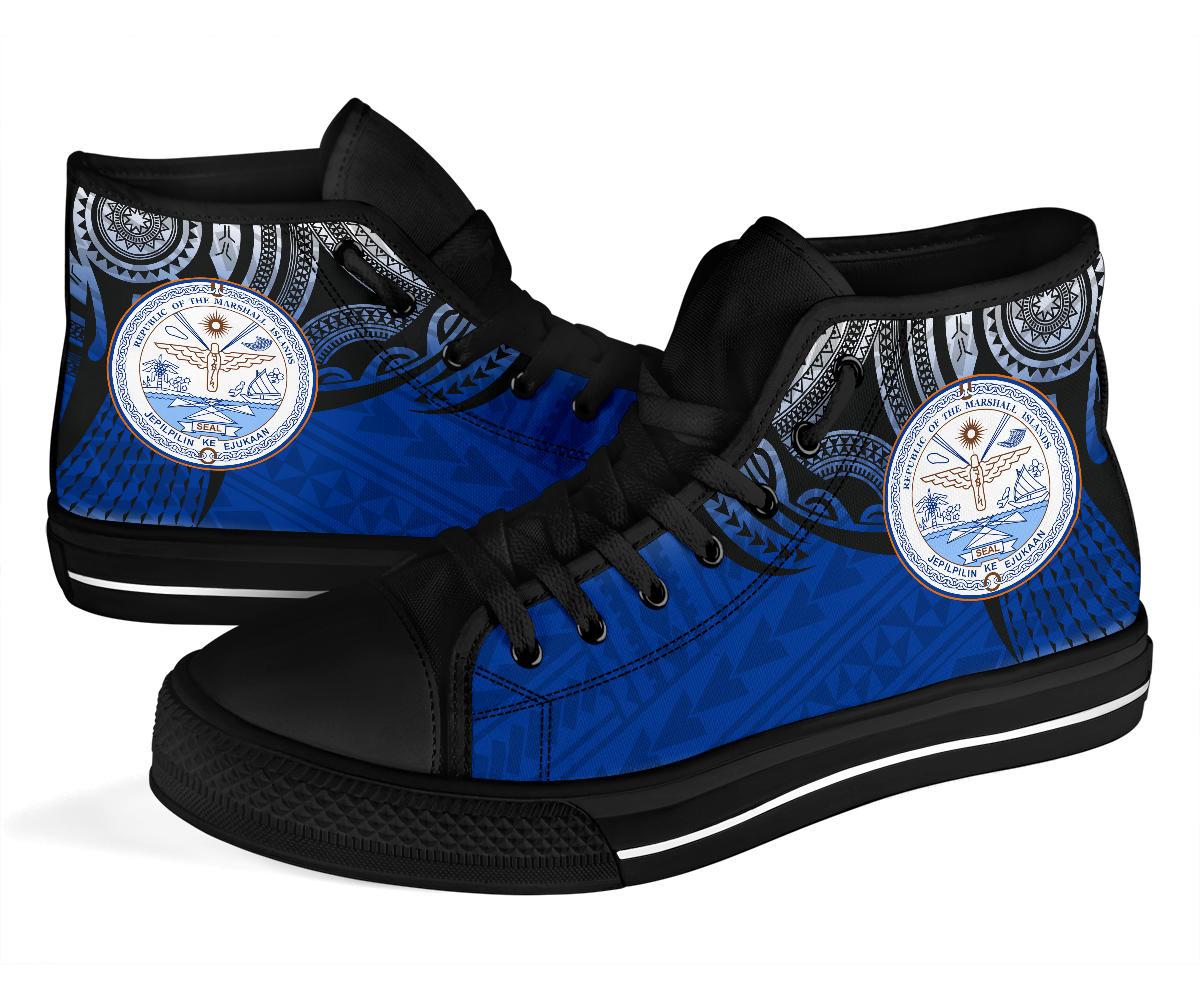 Marshall Islands Polynesian High Top Shoes - Tattoo Pattern - Polynesian Pride