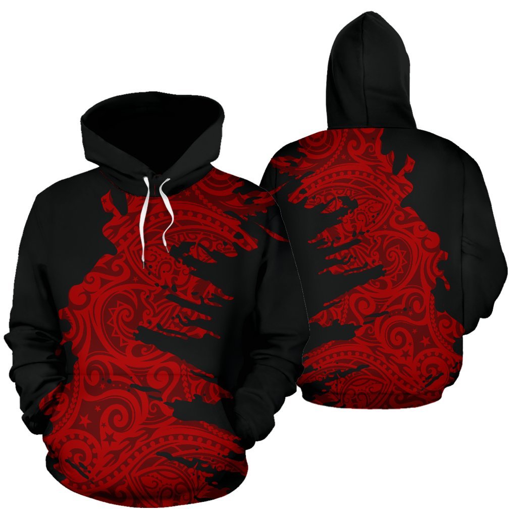 Hoodie Polynesian Tattoo Red Unisex Red - Polynesian Pride