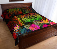 American Samoa Polynesian Personalised Quilt Bed Set - Hibiscus and Banana Leaves - Polynesian Pride