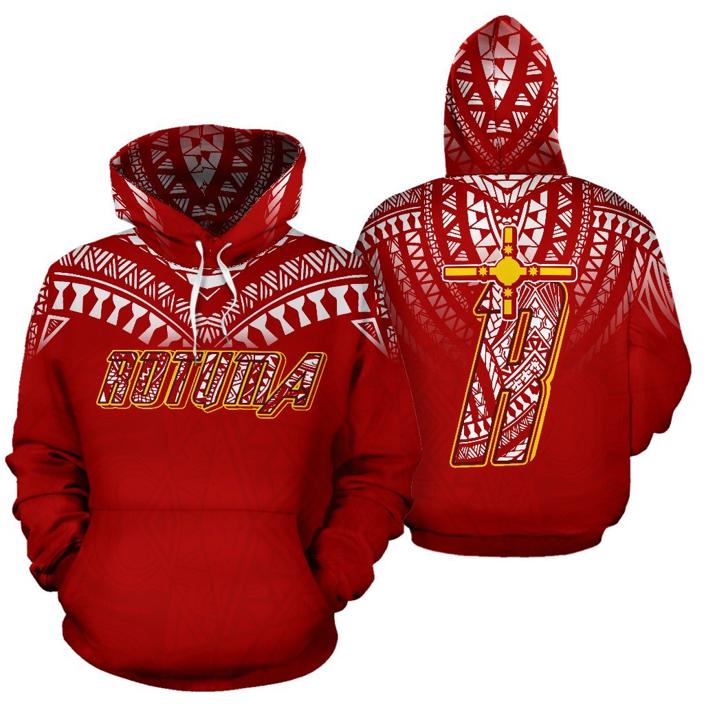 Rotuma All Over Hoodie Melanesian Style Unisex Red - Polynesian Pride