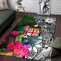 Fiji Area Rug - Turtle Plumeria Banana Leaf Crest - Polynesian Pride