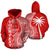 Guam Polynesian Custom Zip up Hoodie Coconut Red White Unisex Red - Polynesian Pride