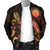 CNMI Polynesian Men's Bomber Jacket - Turtle With Blooming Hibiscus Gold - Polynesian Pride