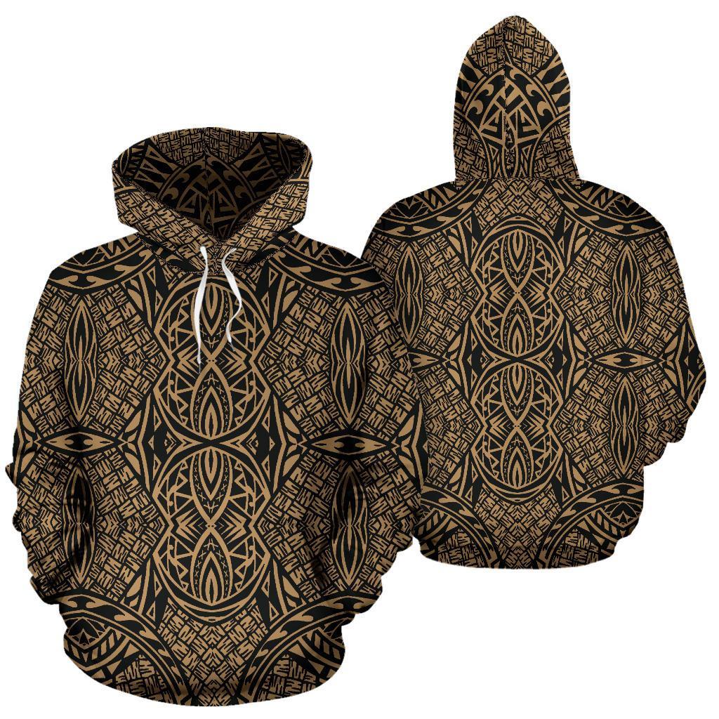 Hawaii Hoodie Polynesian Lauhala Mix Gold Pullover - Polynesian Pride