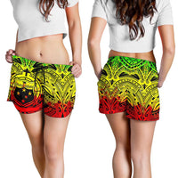 Samoa All Over Print Women's Shorts - Samoa Coat Of Arm, Polynesian Tattoo Reggae - Polynesian Pride