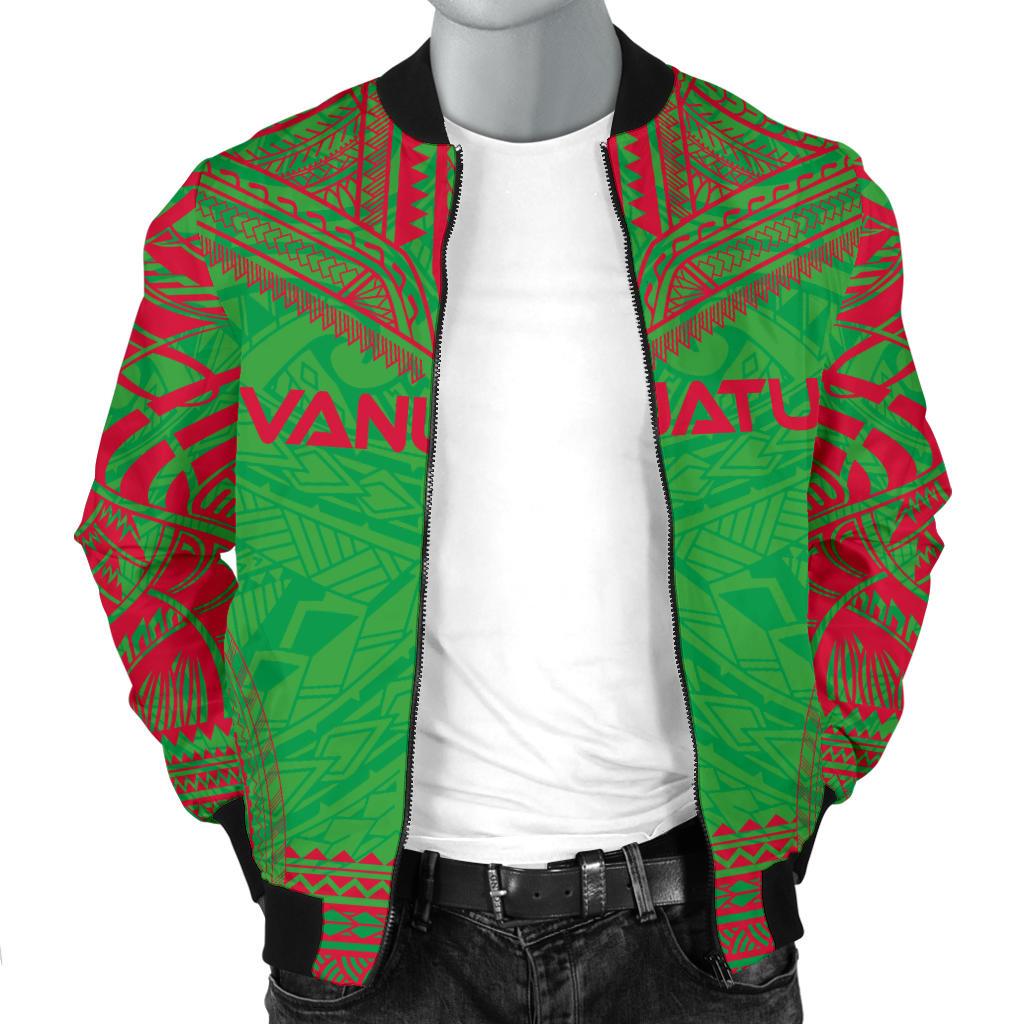 Vanuatu Flag Polynesian Chief Men's Bomber Jacket - Polynesian Pride