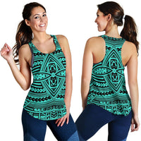 Polynesian Seamless Turquoise Women's Racerback Tank Top - Polynesian Pride