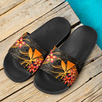 Hawaii Slide Sandals - Gold Plumeria - Polynesian Pride