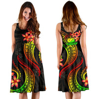 Samoa Polynesian Midi Dress - Reggae Plumeria - Polynesian Pride