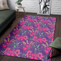 Tropical Hibiscus Purple Rug - Polynesian Pride