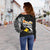 Papua New Guinea Women's Off Shoulder Sweater - PNG Seal Polynesian Patterns Plumeria (Black) - Polynesian Pride