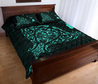 Rays Hawaii Map Polynesian Quilt Bed Set - Turquoise - Polynesian Pride