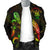 Niue Polynesian Men's Bomber Jacket - Turtle With Blooming Hibiscus Reggae - Polynesian Pride