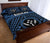 Kosrae Quilt Bed Set - Kosrae Flag In Polynesian Tattoo Style (Blue) - Polynesian Pride