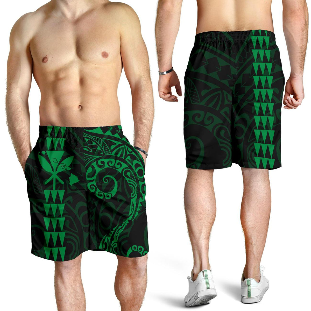 Kanaka Hawaii Map Green Polynesian Men's Short - Polynesian Pride