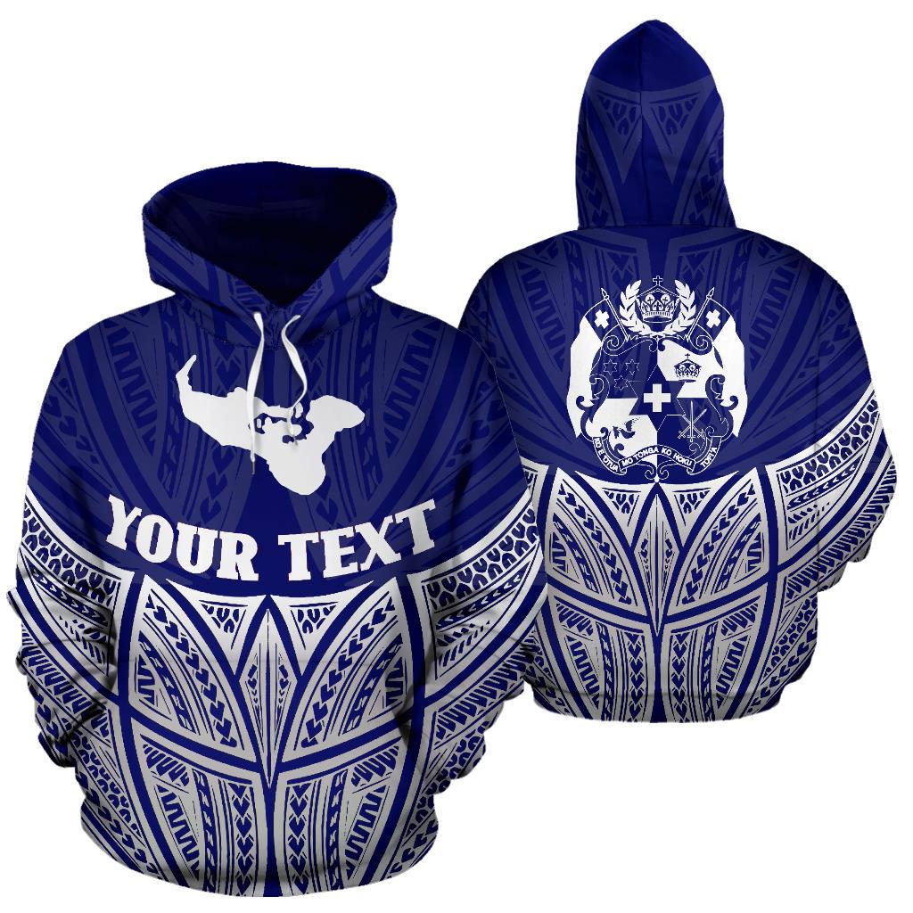 Tonga Polynesian Custom Hoodie Blue Pride Map nd Seal Unisex Blue - Polynesian Pride