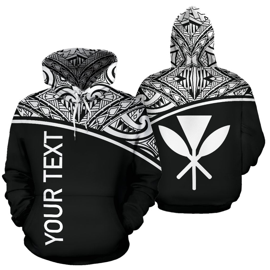 Hawaii All Over Custom Hoodie Polynesian Black Curve Unisex Black - Polynesian Pride