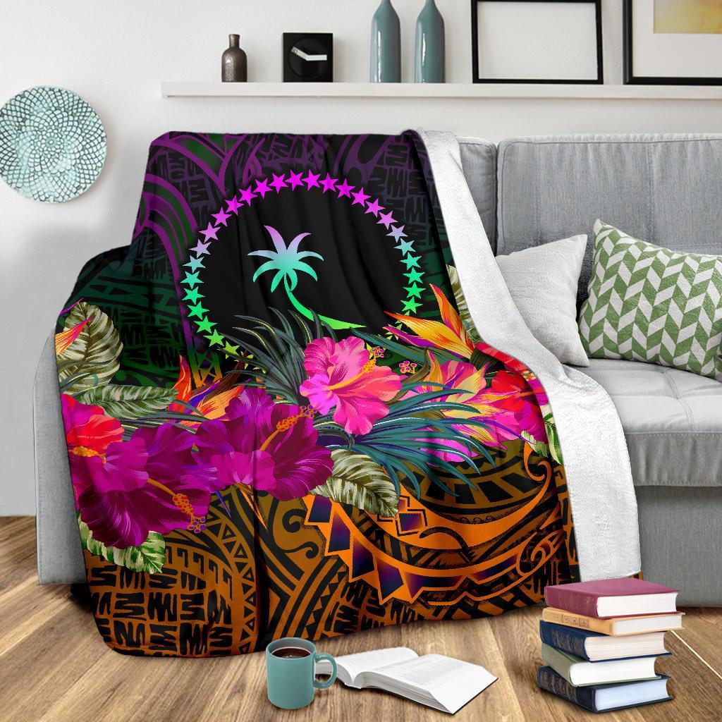 Chuuk Premium Blanket - Summer Hibiscus - Polynesian Pride