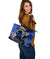 Samoa Large Leather Tote Bag - Samoa Seal Wave Style (Blue) - Polynesian Pride