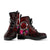 Hawaii Leather Boots - Kanaka Maoli With Hibiscus On Polynesian Patterns (RED) - Polynesian Pride