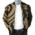 Fiji Polynesian Men Bomber Jacket - Gold Tentacle Turtle - Polynesian Pride