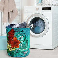 Nauru Laundry Basket - Custom Personalised Tropical Flowers Style - Polynesian Pride