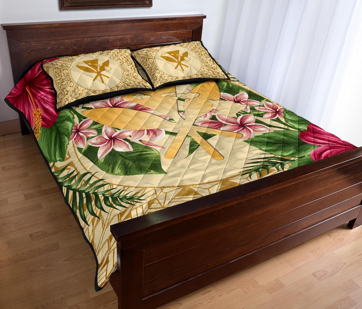 Hawaii Quilt Bed Set - Kanaka Maoli Quilt Bed Set Strong Pattern Hibiscus Plumeria AH - Polynesian Pride