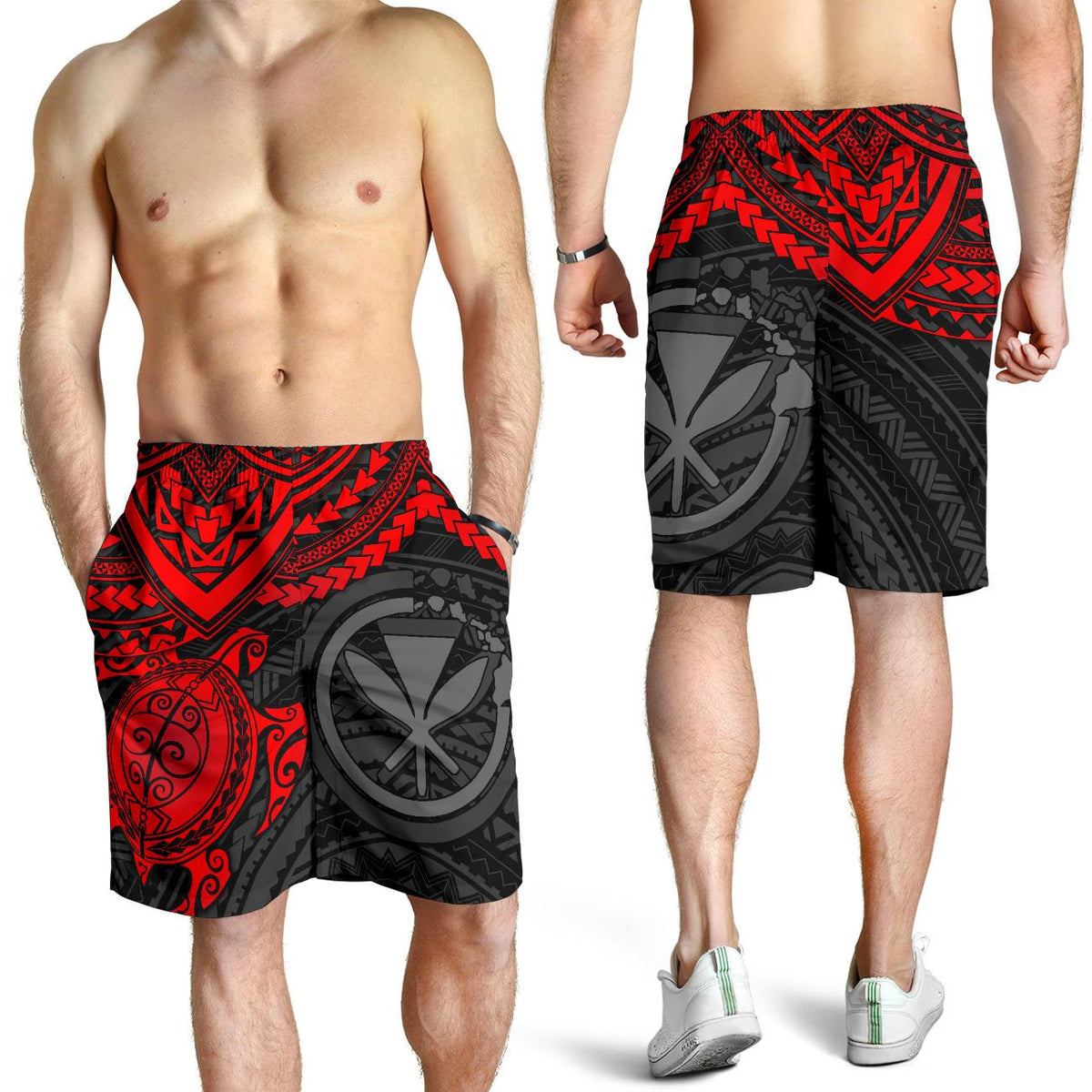 Polynesian Hawaii Short (Men) - Red Turtle - Polynesian Pride