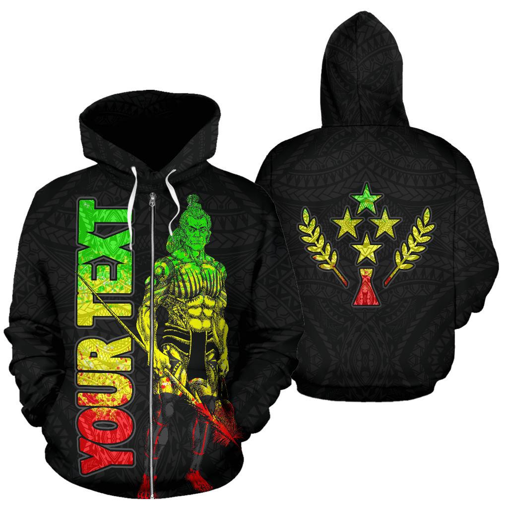 Kosrae Custom Zip up Hoodie Micronesia Kosraean Warrior Reggae Unisex Reggae - Polynesian Pride