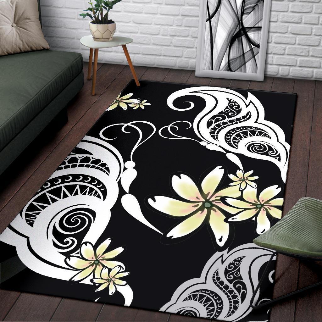 Plumeria Butterfly Area Rug AH - Polynesian Pride