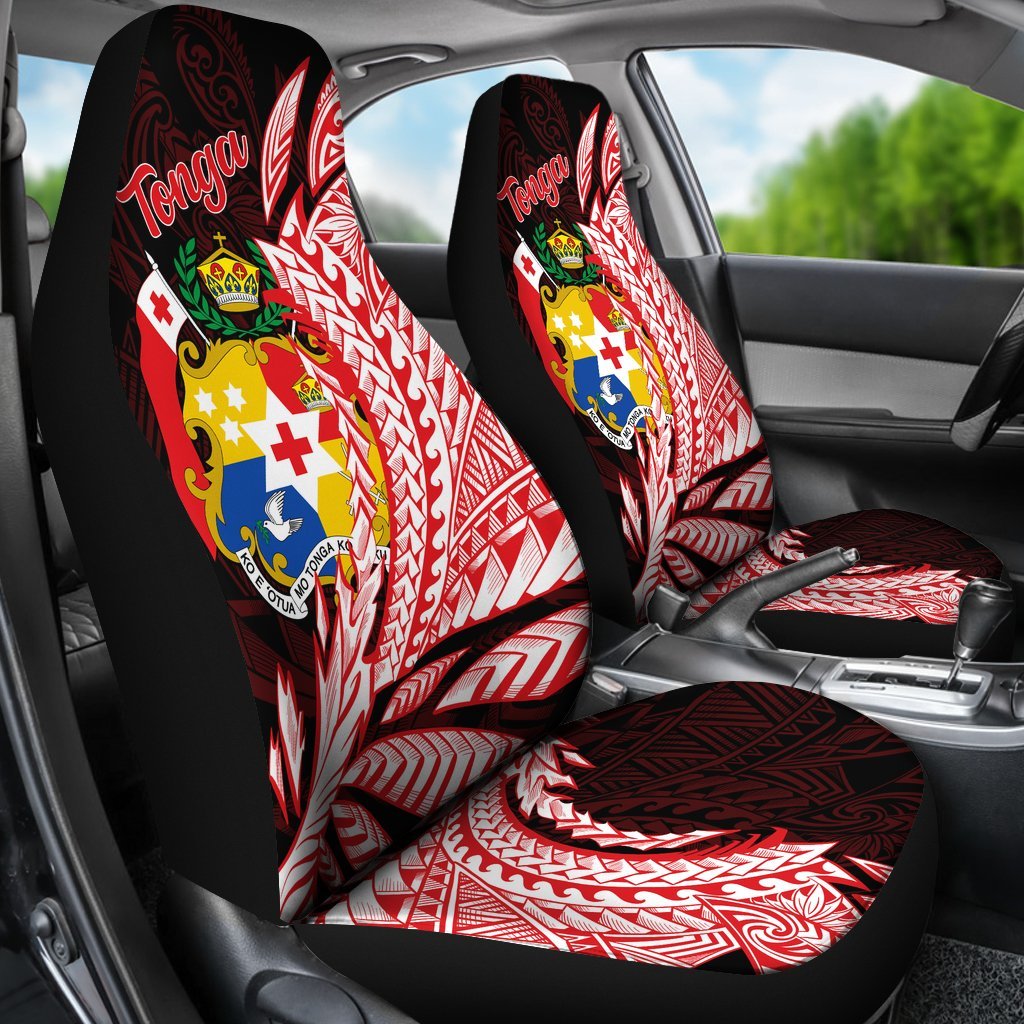 Tonga Car Seat Covers - Wings Style Universal Fit Black - Polynesian Pride