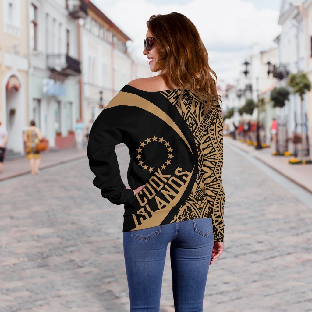 Cook Islands Women's Off Shoulder Sweater - Circle Style 06 - Polynesian Pride