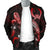Pohnpei Polynesian Men's Bomber Jacket - Turtle With Blooming Hibiscus Red - Polynesian Pride