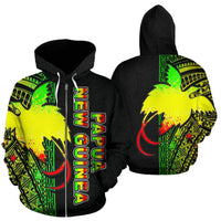 Papua New Guinea Polynesian All Over Zip up Hoodie Reggae Line Unisex Reggae - Polynesian Pride
