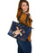 Personalized - Hawaii Kakau Polynesian Turtle Map Large Leather Tote Bag - Indigo Ver 1 - Polynesian Pride