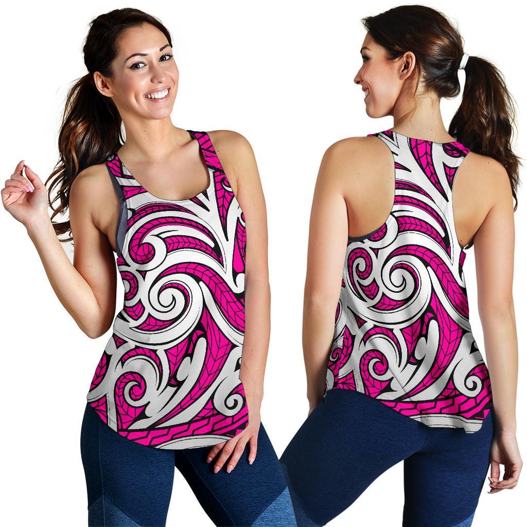 Polynesian Maori Ethnic Ornament Pink Women's Racerback Tank Top - Polynesian Pride