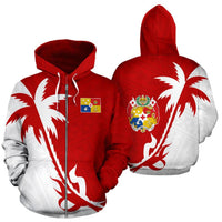 Tonga Coconut Tree Zip up Hoodie - Polynesian Pride